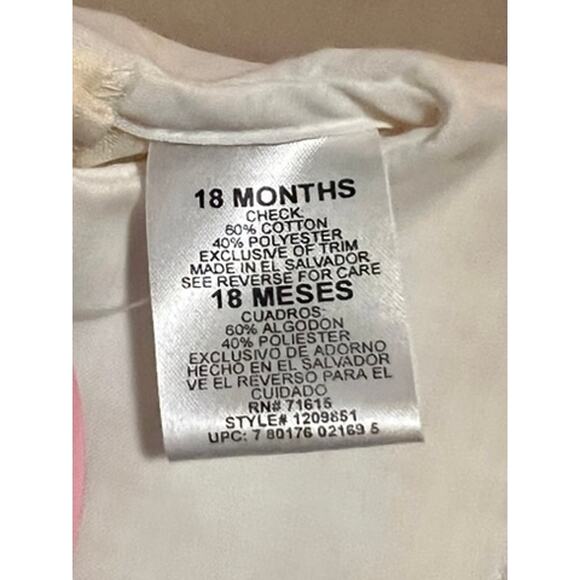 Vintage Rose Cottage Infant Romper Outfit-18M-NWT-Yellow Eyelet Lace Baby-Easter - Picture 6 of 8